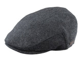 Men's Flat Cap Wool Herringbone Charcoal Tweed Classic 1920s Unisex Del Boy