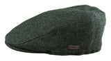 Men's Flat Cap Wool Herringbone Olive Tweed Classic 1920s Unisex Del Boy