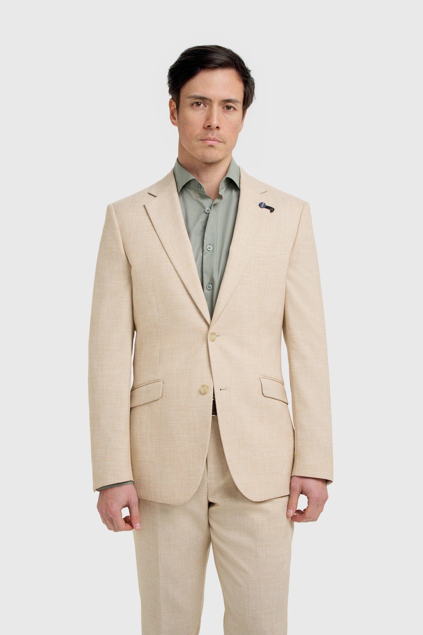 Malibu - Beige herenblazer met textuur