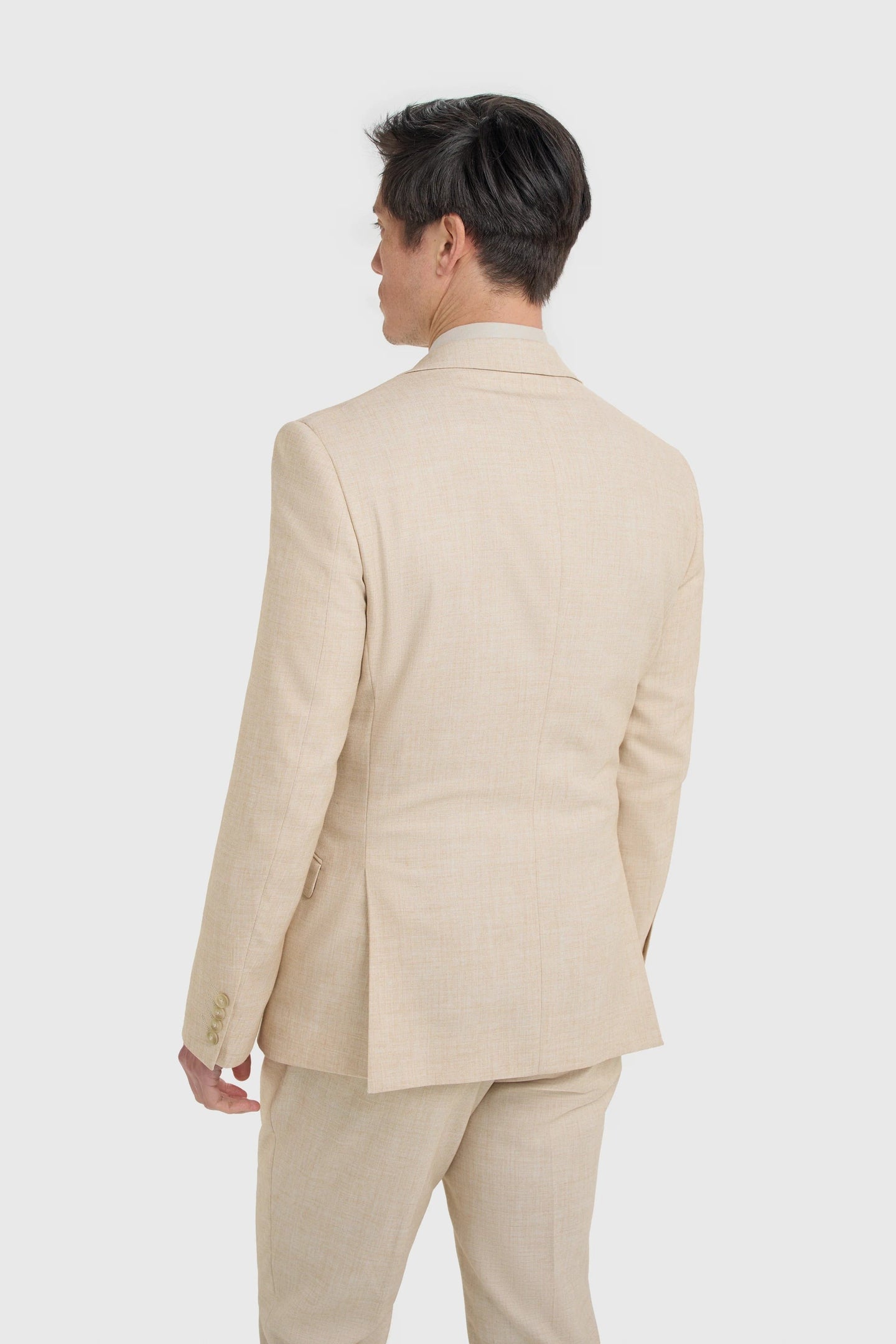 Malibu - Beige herenblazer met textuur