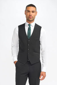Malibu - Heren Zwart Tailored Fit Gilet