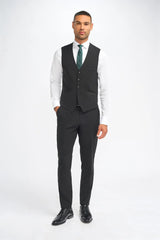 Malibu - Heren Zwart Tailored Fit Gilet