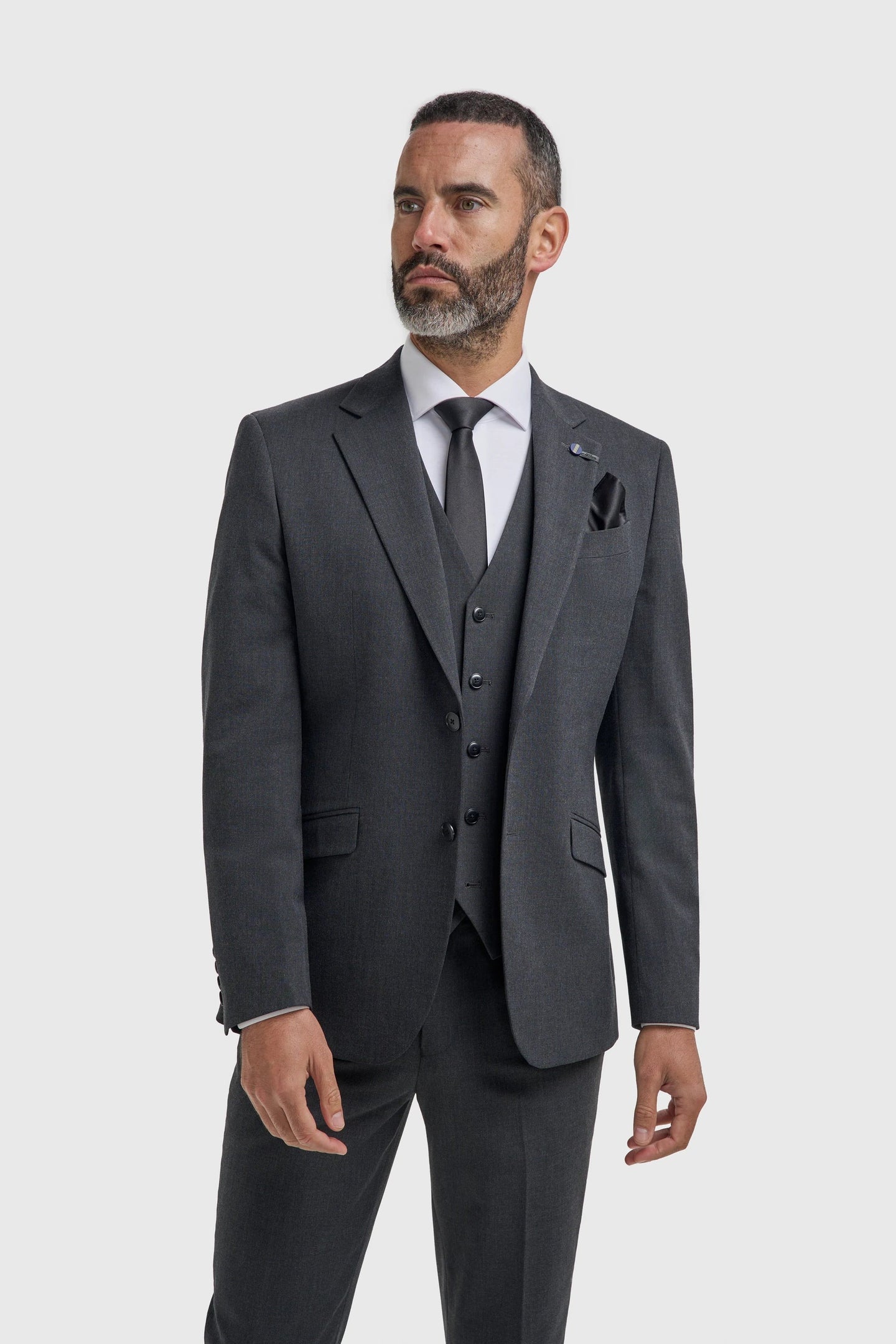 Malibu - Herenblazer met antracietkleurige textuur