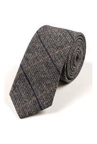 Marc Darcy Heren Tweed Herringbone Textuur Marc Darcy Stropdassen Klassiek Vintage Retro DX7
