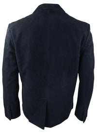 Mens Genuine Suede Blazer Style Jacket Leather Mens Classic VIntage Smart Casual Black
