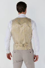 Mayfair - Men's Beige Birdseye Waistcoat