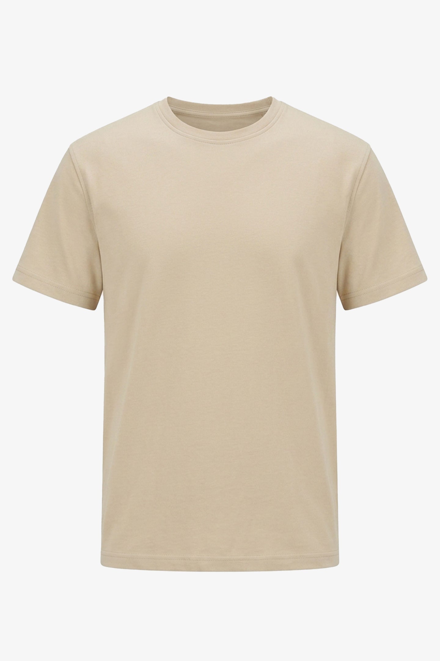 Beige klassiek T-shirt voor heren van een katoenmix