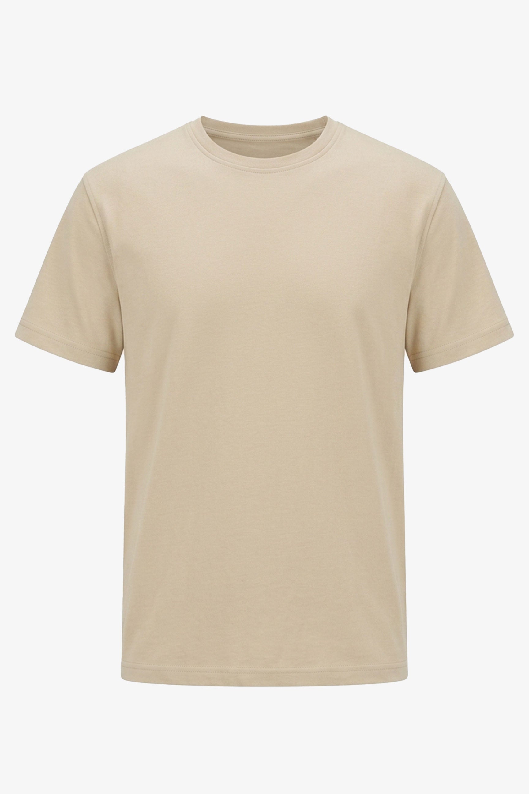 Beige klassiek T-shirt voor heren van een katoenmix