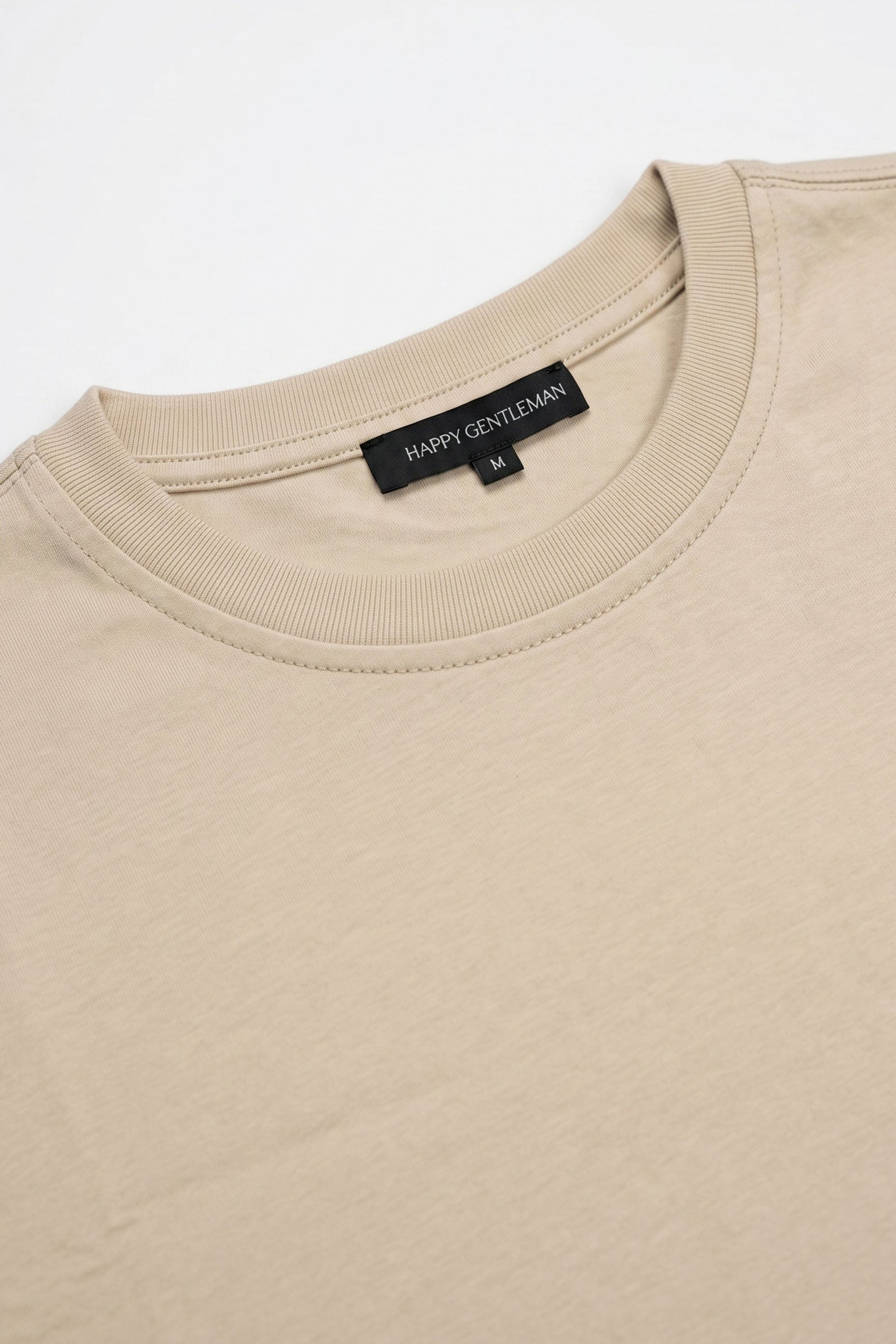 Beige klassiek T-shirt voor heren van een katoenmix