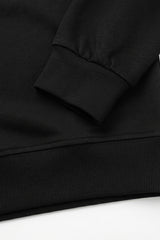 Heren sweatshirt met ronde hals, lange mouwen, stretchstof, zwarte katoenmix.