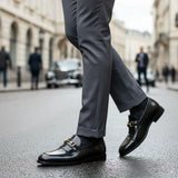 Zwarte PU-instappers voor heren