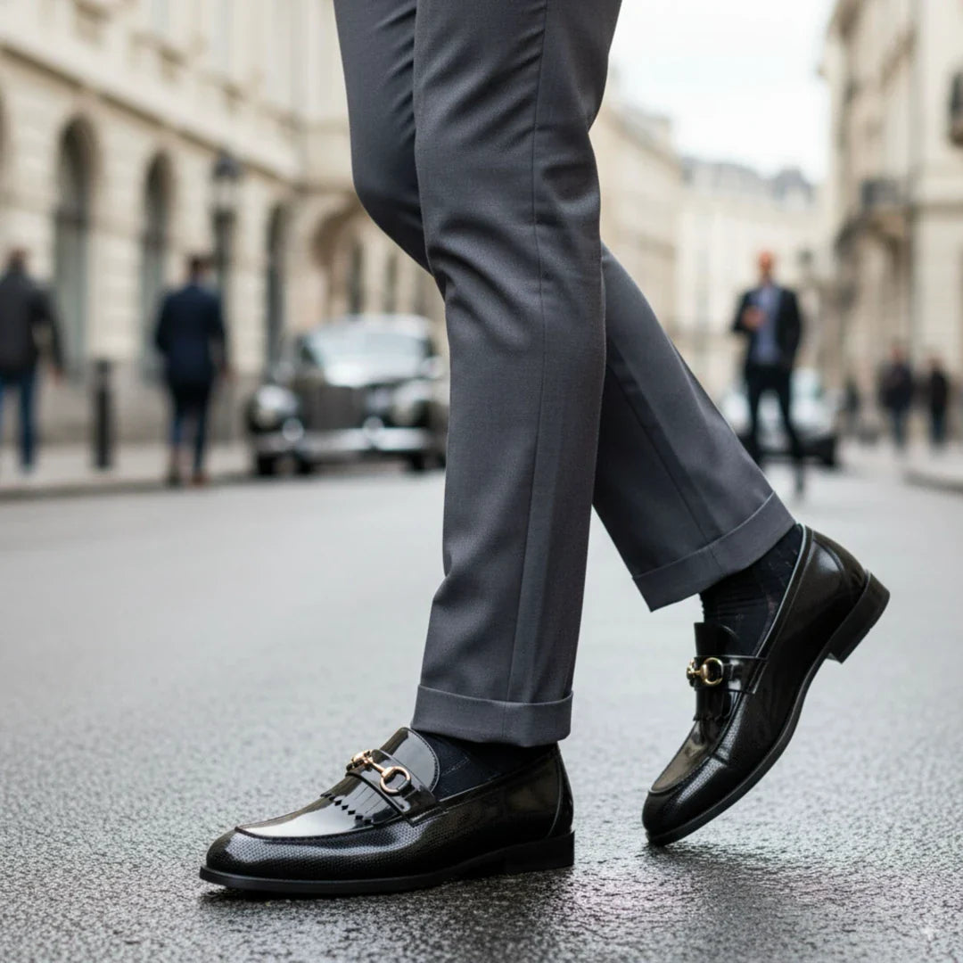 Zwarte PU-instappers voor heren