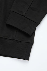 Herensweatshirt met kwartrits, katoenmix, trechterhals.