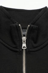 Herensweatshirt met kwartrits, katoenmix, trechterhals.
