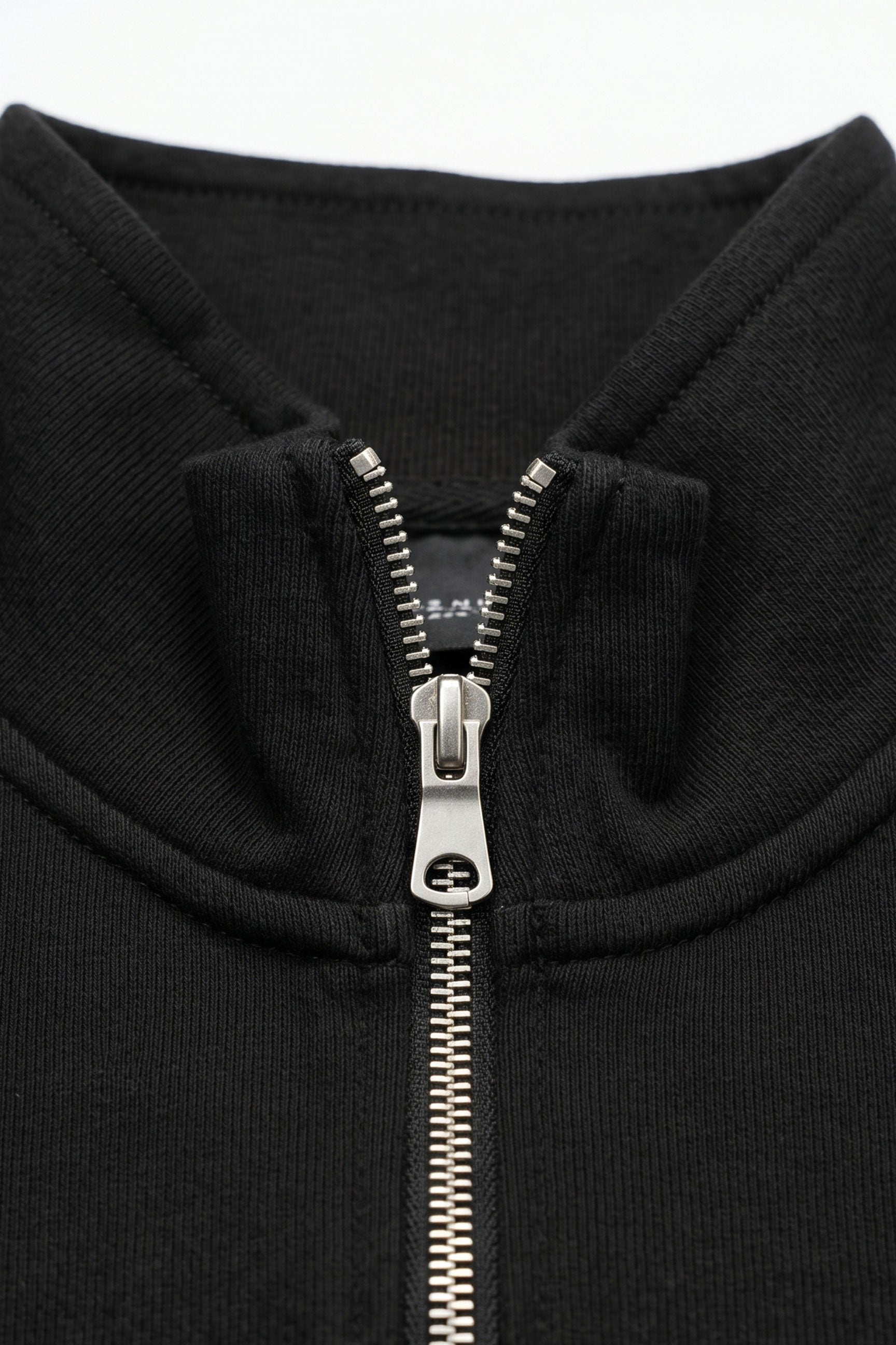Herensweatshirt met kwartrits, katoenmix, trechterhals.