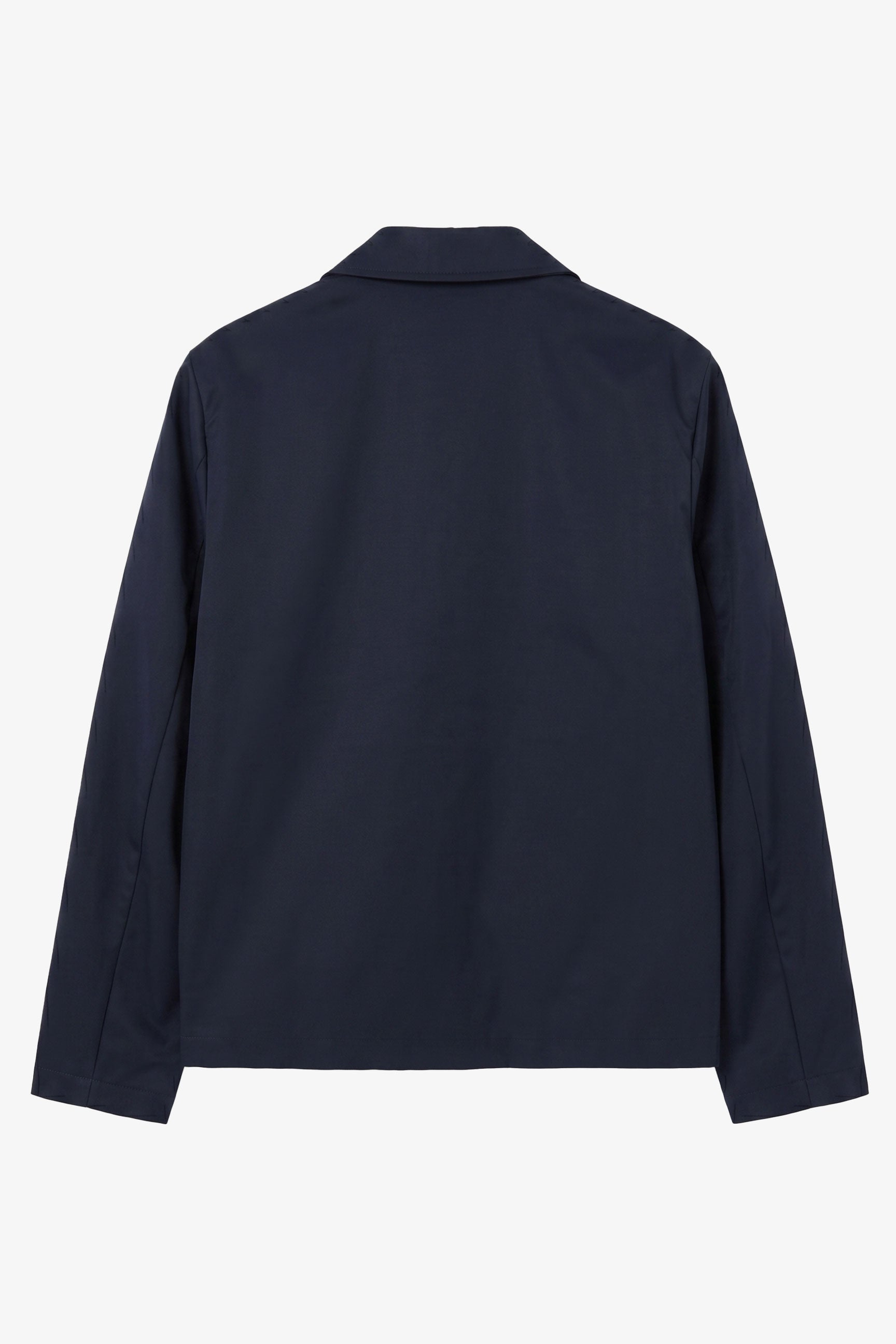 Marineblauwe, waterdichte Harrington-jas met kraag voor heren