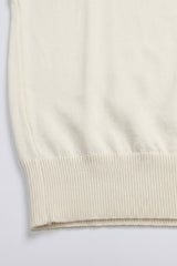 Off White gebreid T-shirt voor heren, normale pasvorm, ronde hals, korte mouwen.