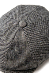 Heren 8-delige Razor Baker Boy-pet van wollen tweed Shelby Newsboy platte pet grijs
