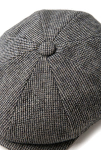 Heren 8-delige Razor Baker Boy-pet van wollen tweed Shelby Newsboy platte pet grijs