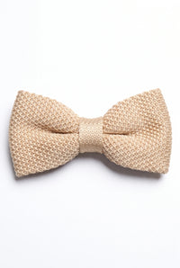Beige gebreide vlinderdas voor heren