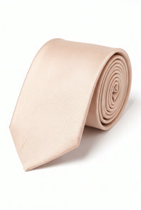 Beige smalle stropdas voor heren, effen kleur