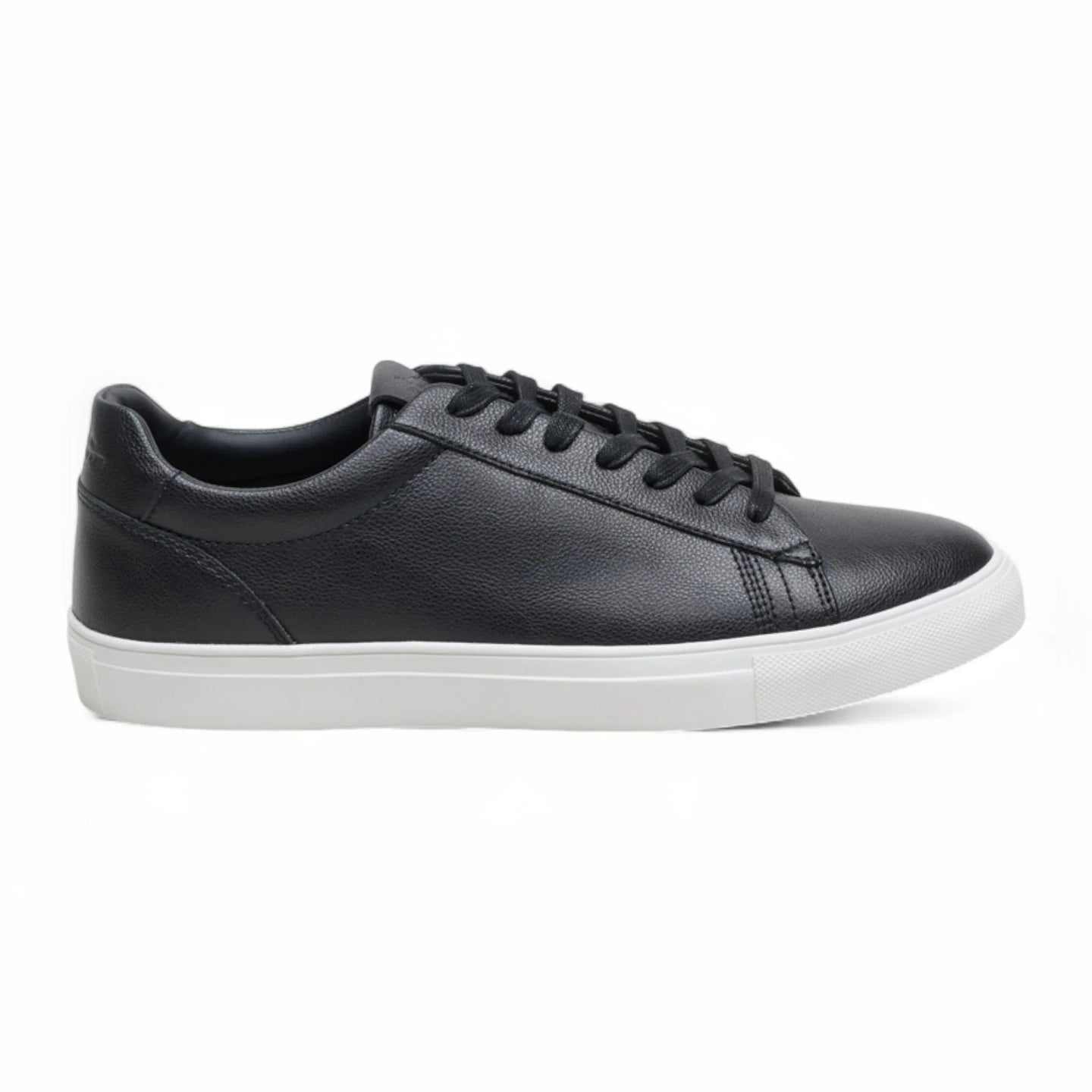 Casual sneakers voor heren, zwart leer met veters