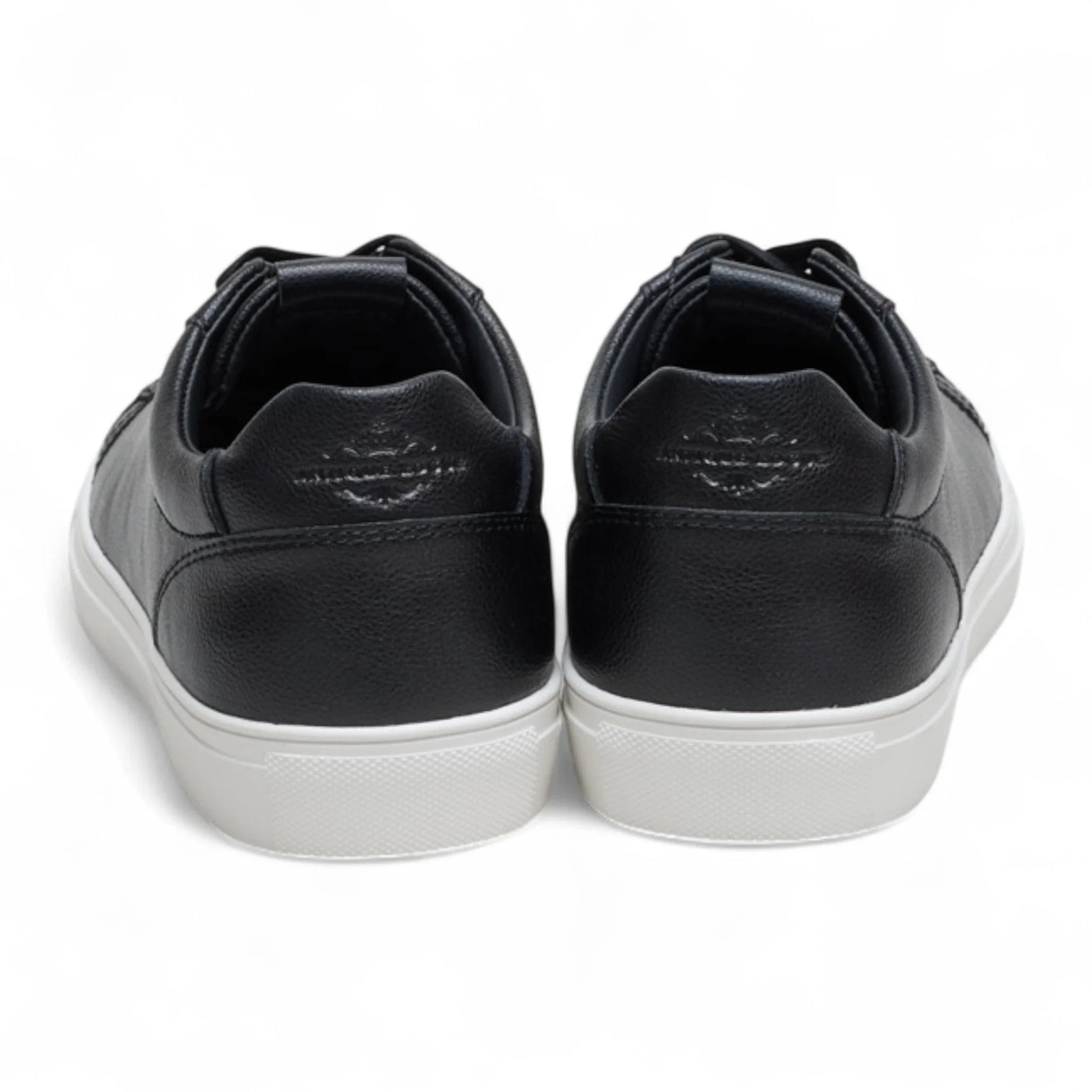 Casual sneakers voor heren, zwart leer met veters