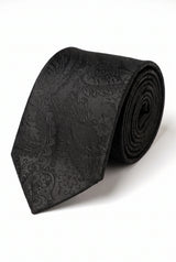 Cadeauset met zwarte paisley stropdas voor heren