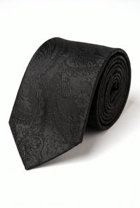 Cadeauset met zwarte paisley stropdas voor heren