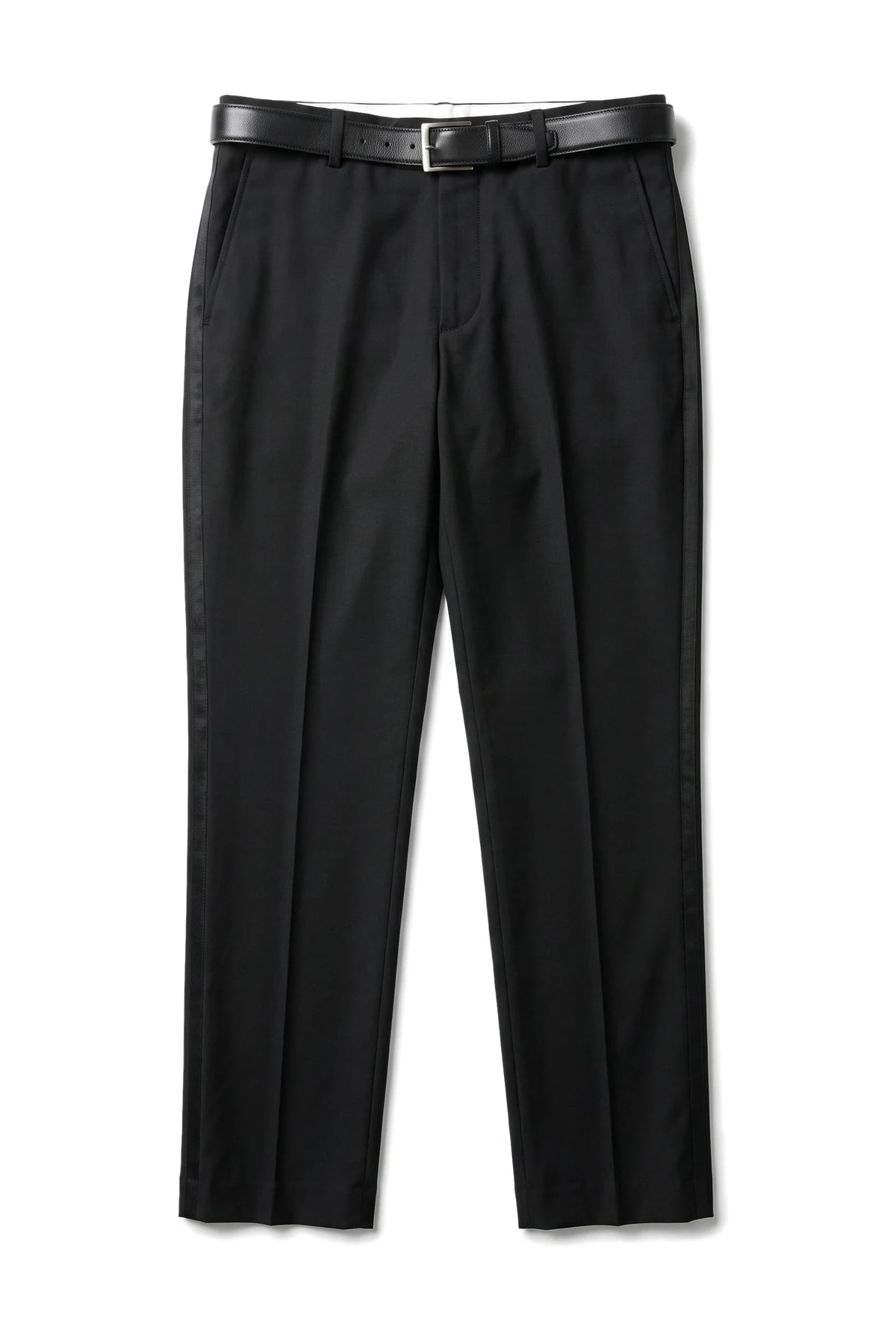 Zwarte smokingbroek voor heren, bruiloft, gala, streep, satijnen streep