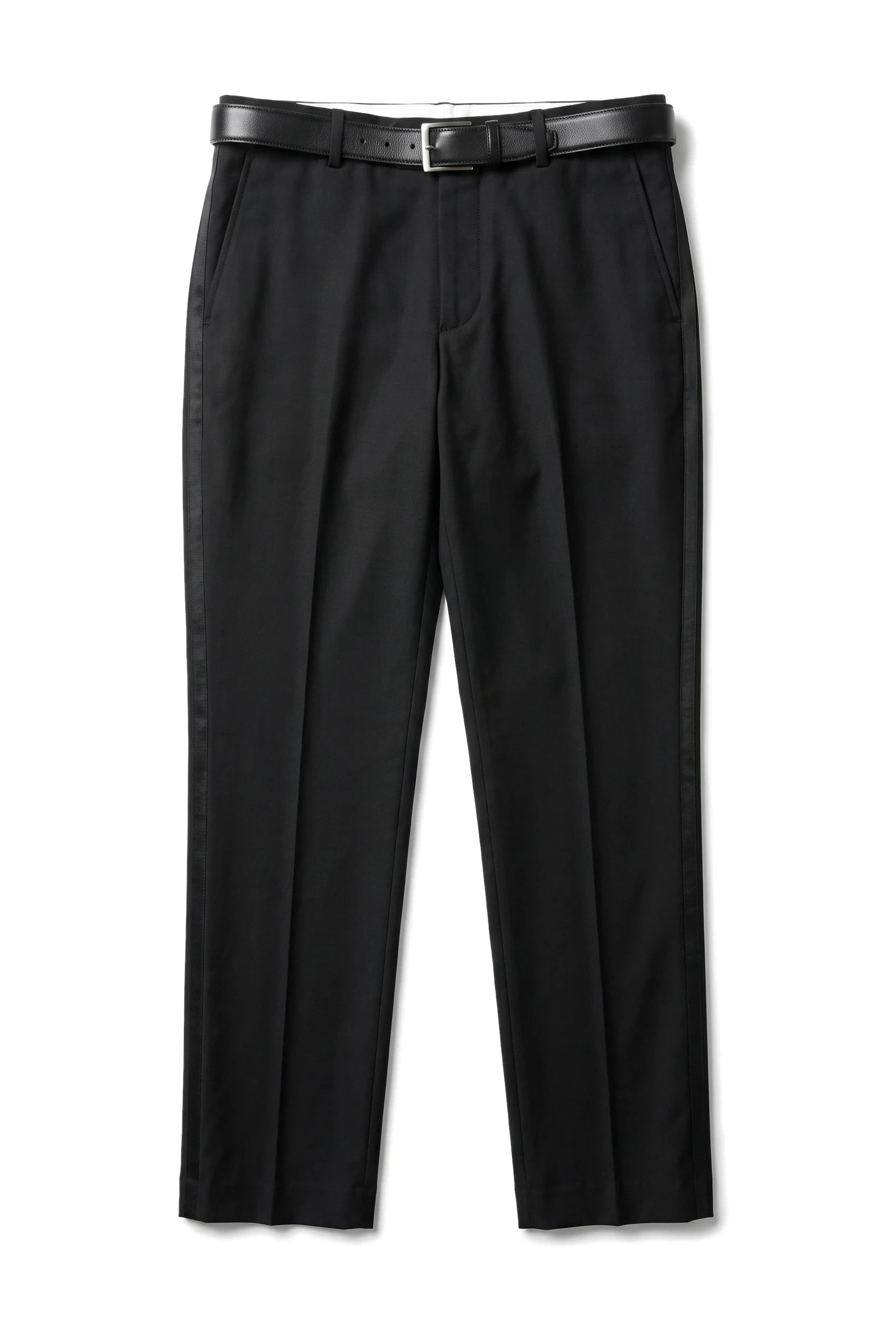 Zwarte smokingbroek voor heren, bruiloft, gala, streep, satijnen streep