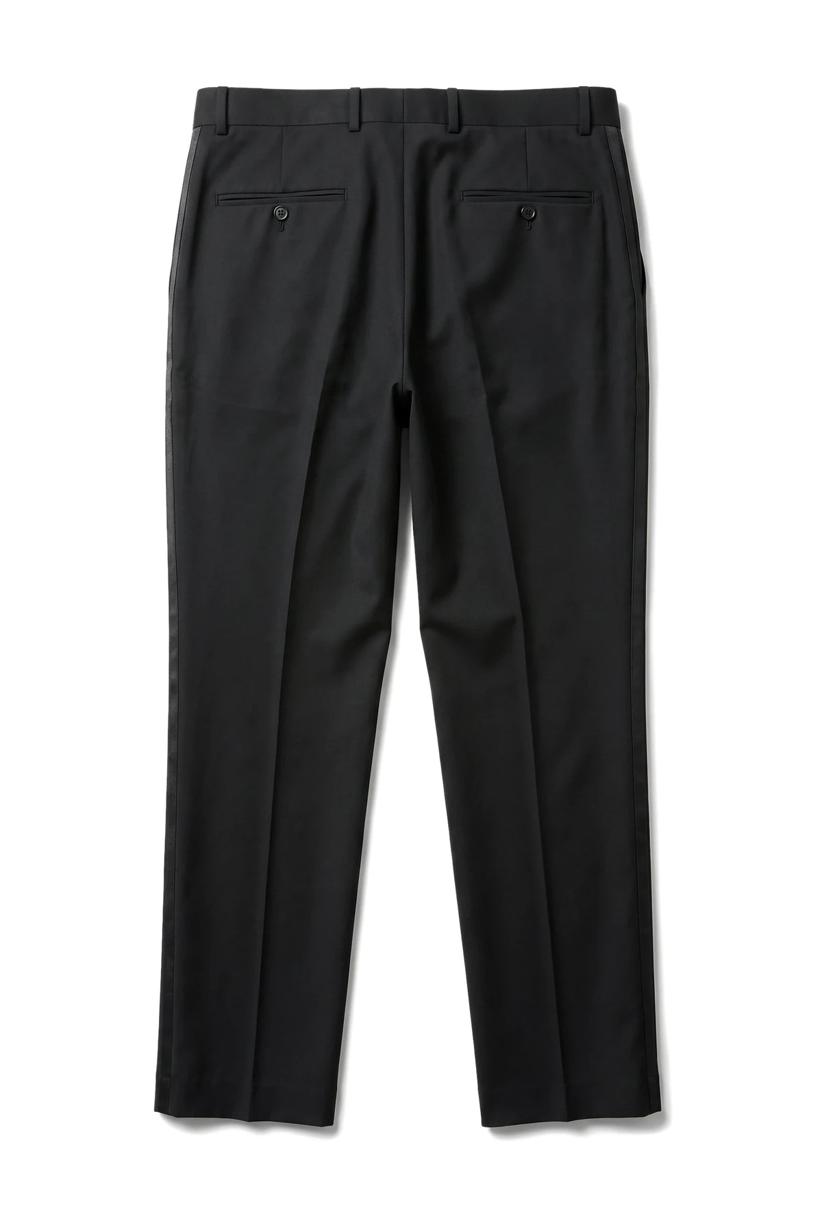 Zwarte smokingbroek voor heren, bruiloft, gala, streep, satijnen streep