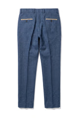 Dion - Heren Blauwe Herringbone Tweed Check Broek