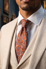 Bronzen heren das met paisley-patroon