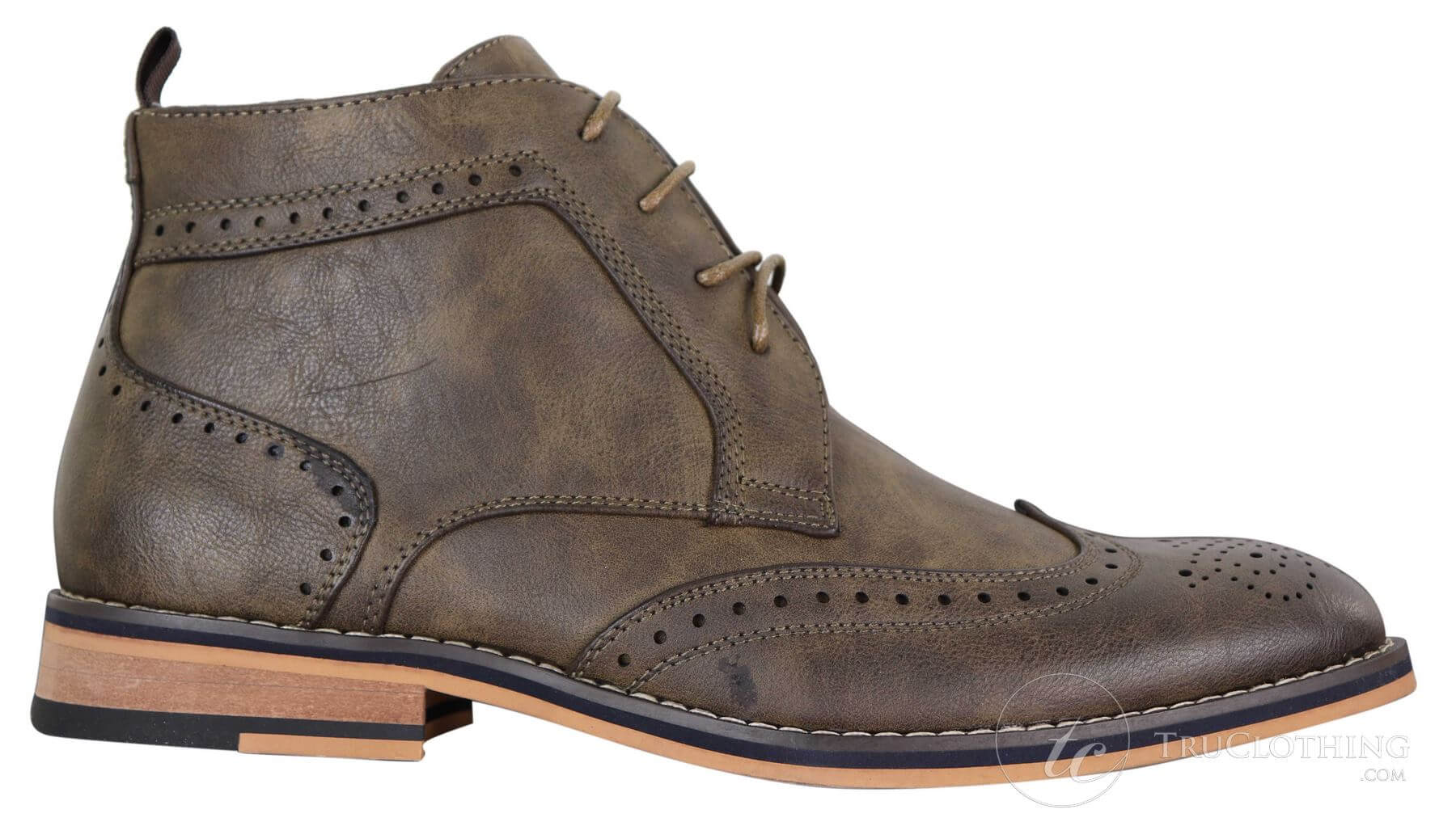 Mens Brown Laced Brogue Boots - Cavani Sava