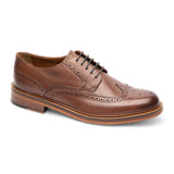 Bruine leren brogueschoenen voor heren