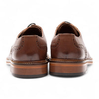 Bruine leren brogueschoenen voor heren