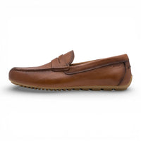 Bruine leren mocassin loafers voor heren