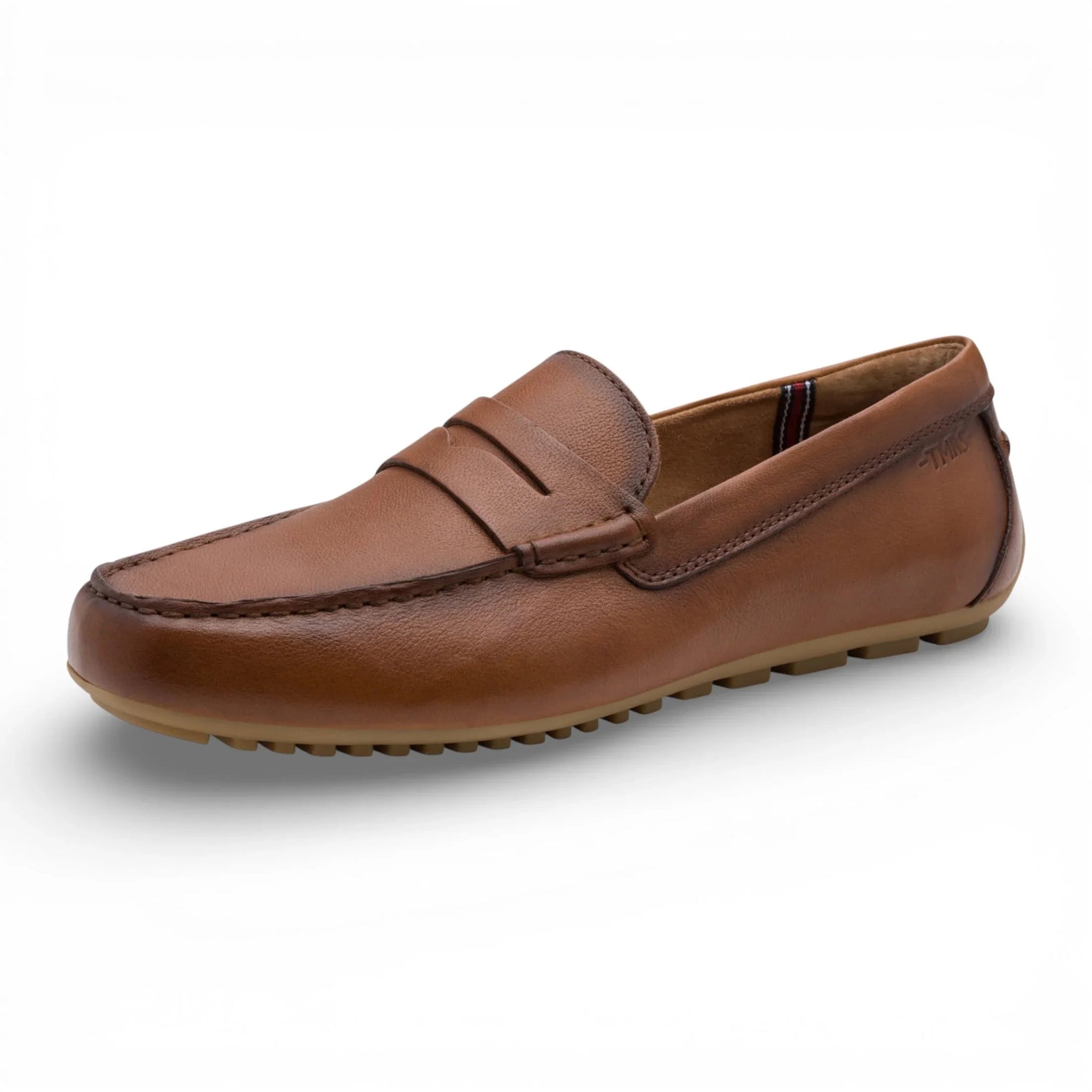 Bruine leren mocassin loafers voor heren
