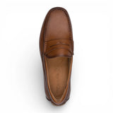 Bruine leren mocassin loafers voor heren