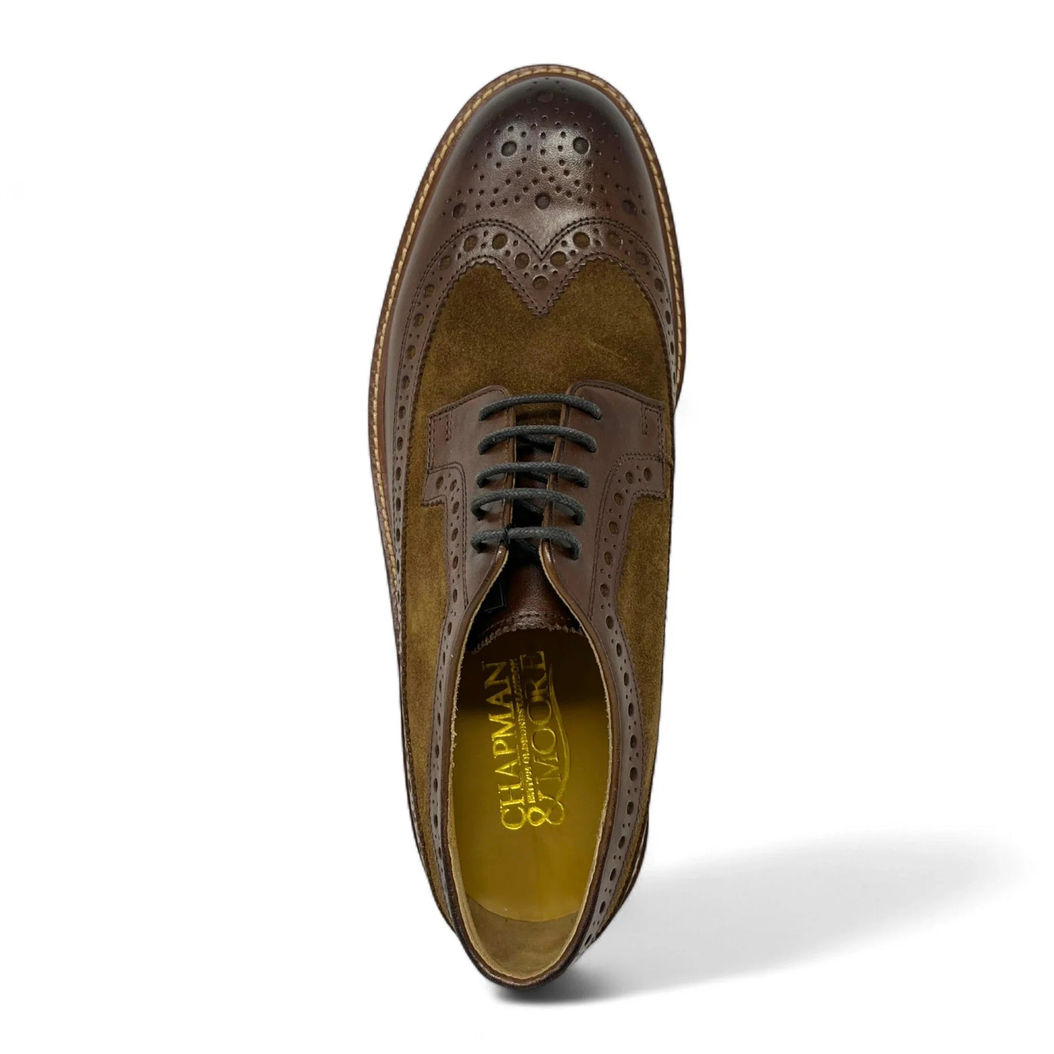 Bruine suède leren brogues voor heren