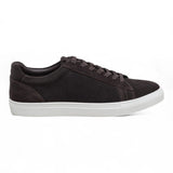 Bruine suède leren casual sneakers voor heren met vetersluiting