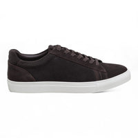 Bruine suède leren casual sneakers voor heren met vetersluiting