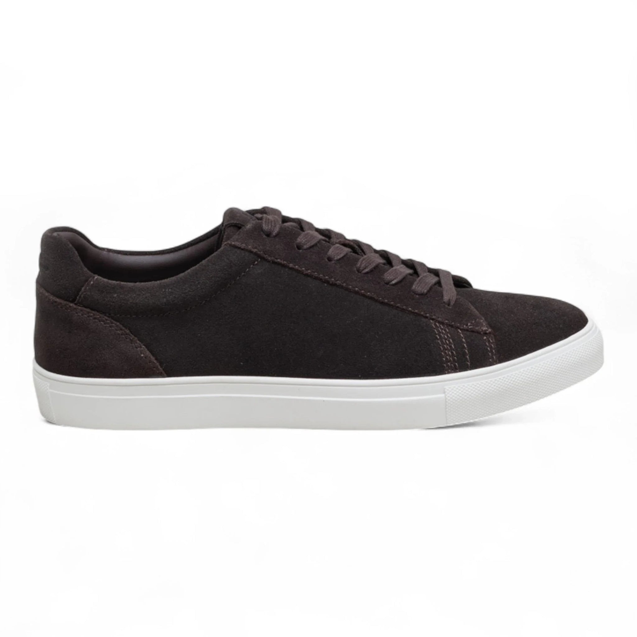 Bruine suède leren casual sneakers voor heren met vetersluiting