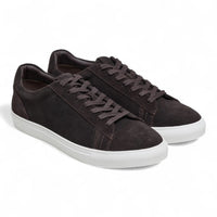 Bruine suède leren casual sneakers voor heren met vetersluiting