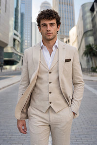 Herenpochet van bruine tweed