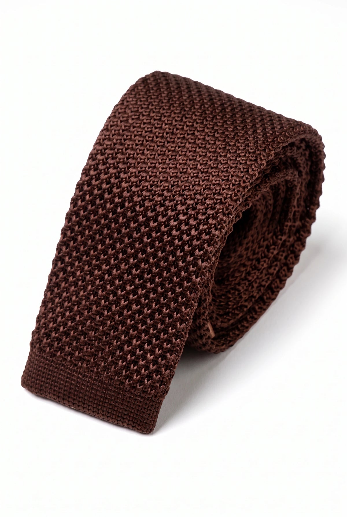 Bordeauxrode gebreide polyester stropdas voor heren
