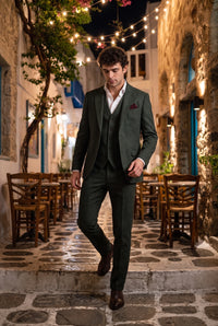 Herenpochet van bordeauxrode tweedwolmix