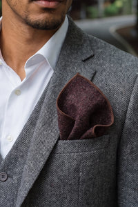 Herenpochet van bordeauxrode tweedwolmix