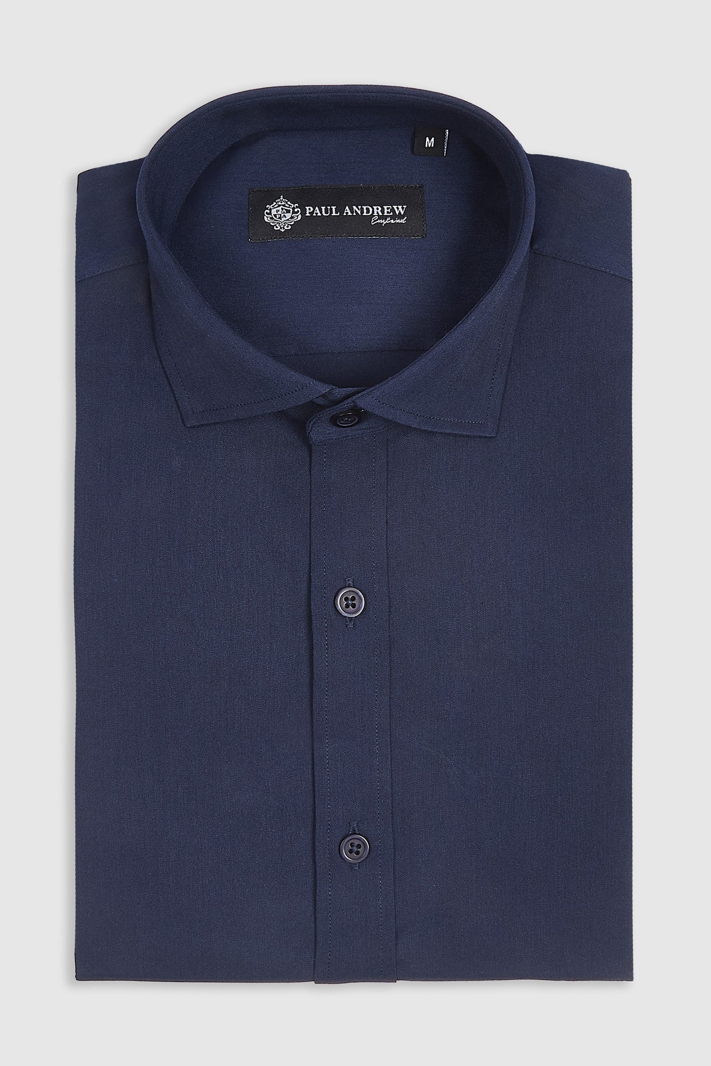 Klassiek herenoverhemd met dubbele manchetten en cutaway-kraag - Marineblauw